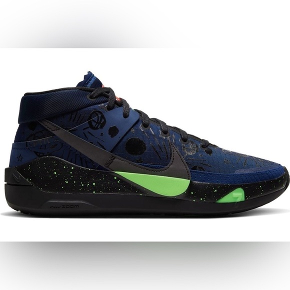 Nike KD 13 Planet of Hoops Midnight Blue/ Black/ Electric Green Size 8 - Picture 1 of 9